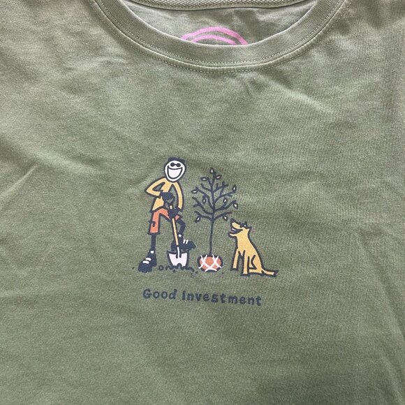 Life Is Good Green T-Shirt Womens Size Small - Picture 2 of 3